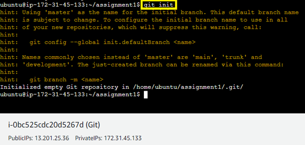 Initialize the Git