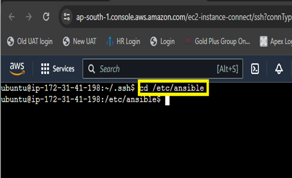 Go to the “ansible” directory