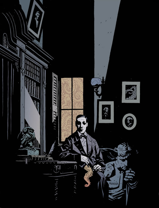 Mike Mignola’s portrait of H.P. Lovecraft