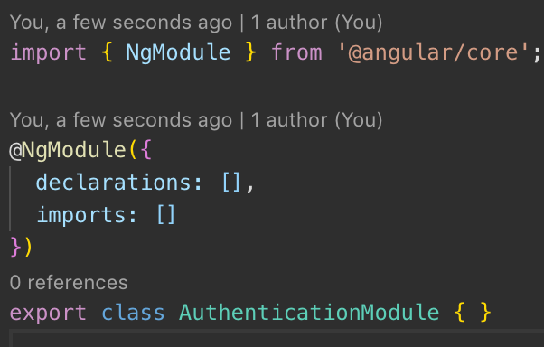 AuthenticationModule generated using cli