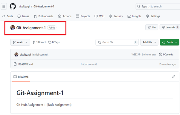 Git-Assignment-1 Created