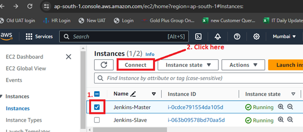 Select Jenkins-Master Instance