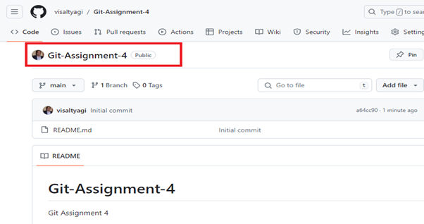 Git-Assignment-4 Repository Created