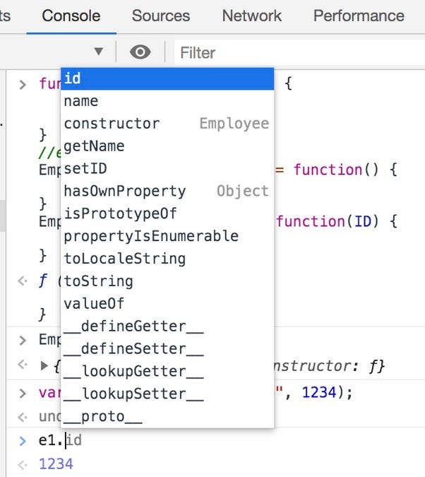 properties of a user defined object in JavaScript