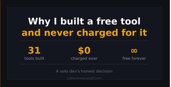 Why I Built a Free Tool and Decided to Never Charge for It