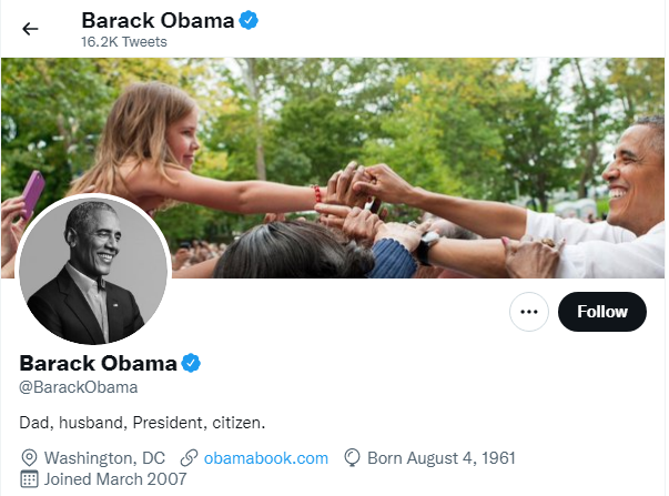 Barack Obama Twitter Handle