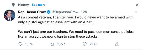 Twitter thread from https://twitter.com/RepJasonCrow/status/1530535359754428418