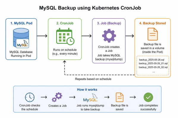 MySQL Deployment & Automated Backup using CronJob in Kubernetes