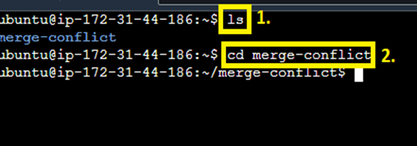 Go to the “merge-conflict” folder