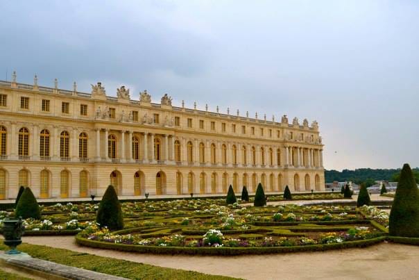 Flower garden at the back of Versailles Palace