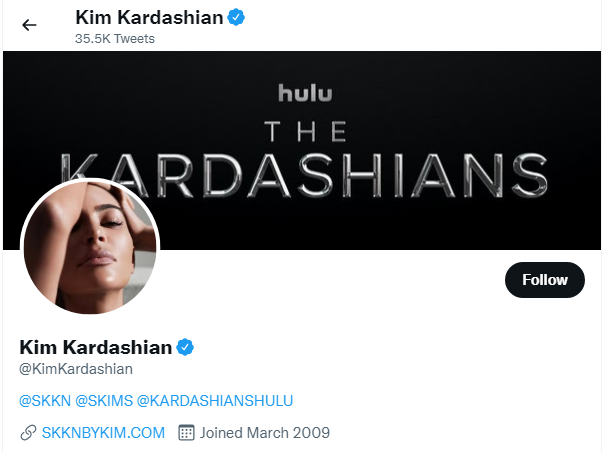 Kim Kardashian Twitter Handle