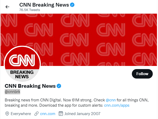 CNN Breaking News Twitter Handle