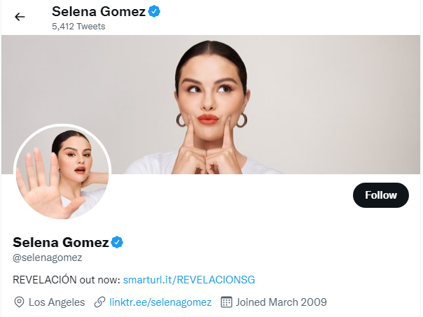 Selena Gomez Twitter Handle