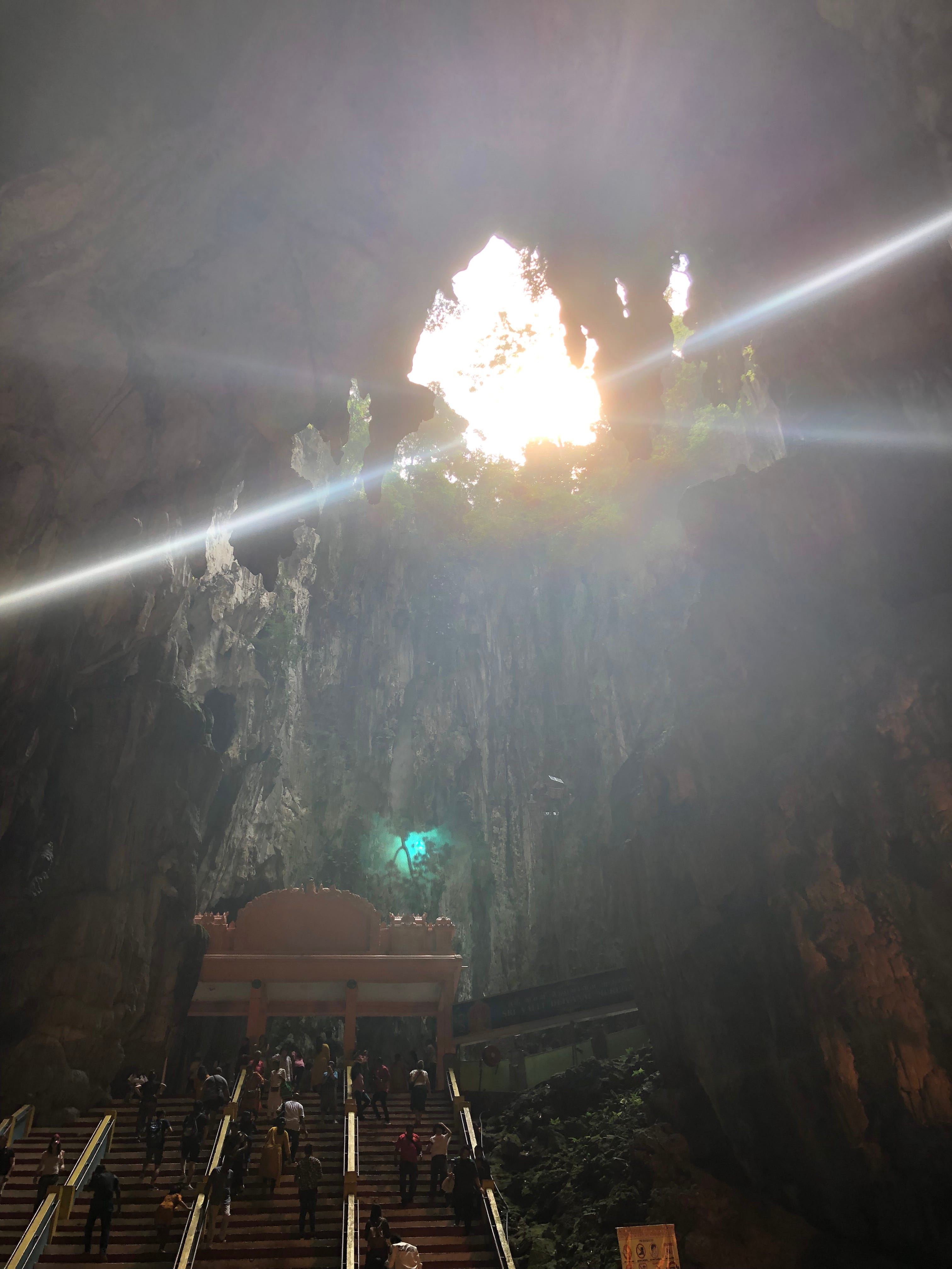 Batu Caves (light at the tip of the cave)
