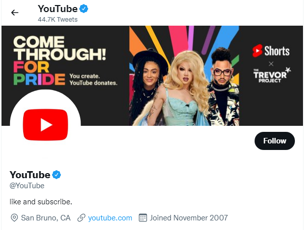 YouTube Twitter Handle