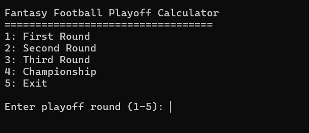 NFL Fantasy Playoff Calculator
