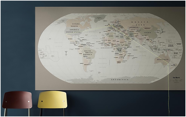 world map pinboard