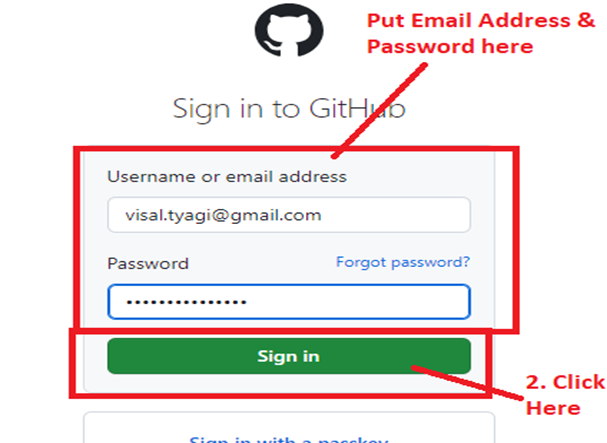 Put an Email Id & Password Here