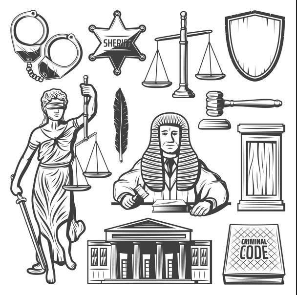 Different symbols of legal system