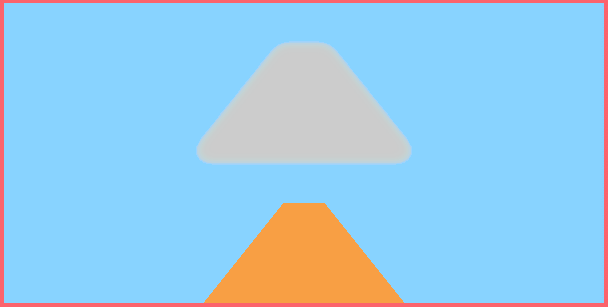 Our cute little orange convex quadrilateral polygon volcano with a smoke cloud.