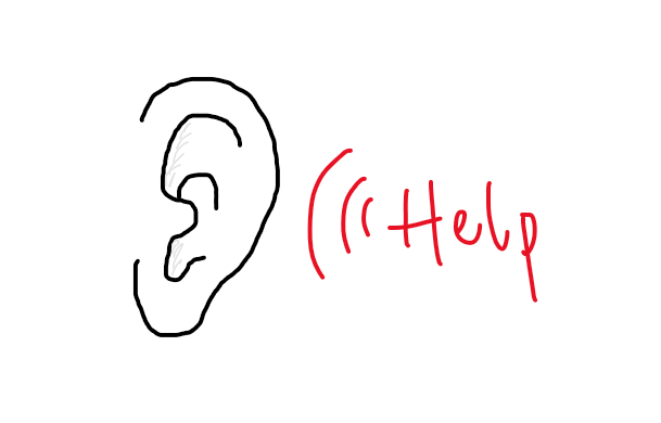 An ear listening to a call of help