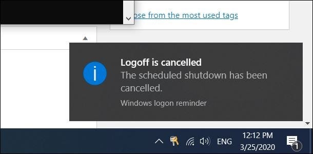 Cancelled Shutdown