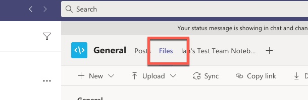 An example of how to add files on Microsoft Teams