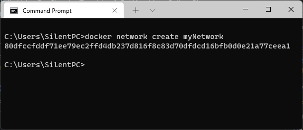 Gambar 2. create network on docker