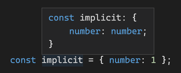 const implicit = { number: 1 };