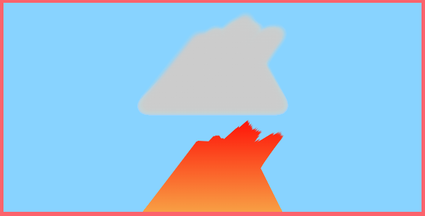 We can add a linear gradient fill to add some hot lava and fire to our volcano.