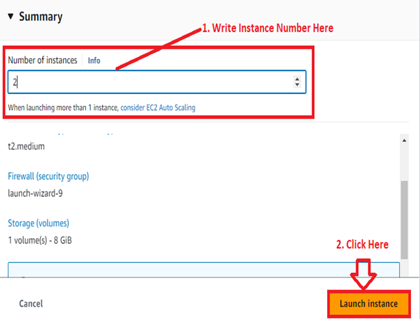 Select the Number of Instances