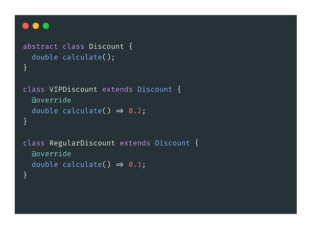 Code example showing a solution to SOLID principles violations in Flutter, illustrating improved design and adherence to best practices.