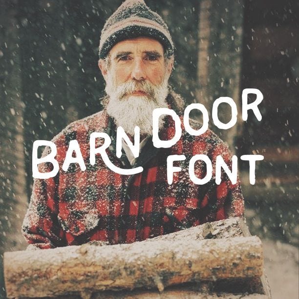 barn door font