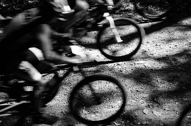 XC mountain bike races in the heat of competition