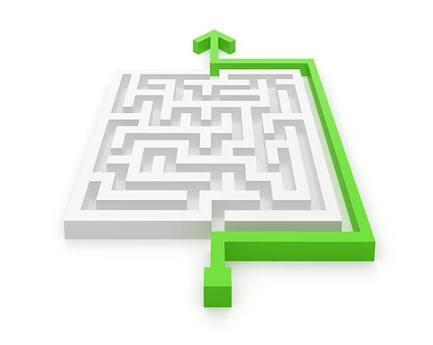 A maze is solved by going around the outside (funny)