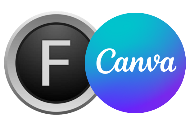 Focus Writer and Canva logos.