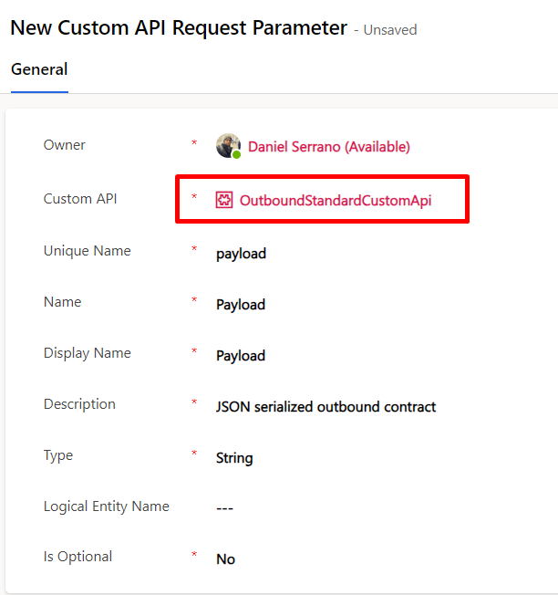 Custom API request parameter creation