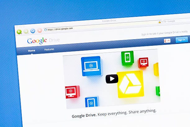 home page of google drive website