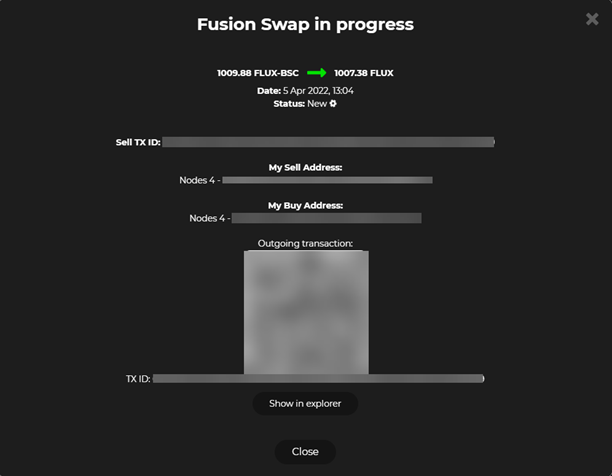 Fusion swap in progress