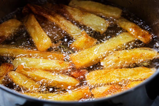 french fries baked on oil