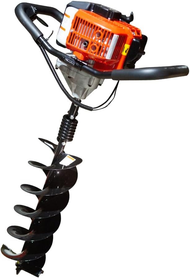 Fenceline 52cc Gas Powered Earth Auger Combo w/Double Spiral Auger Drill Bit EPA Compliant