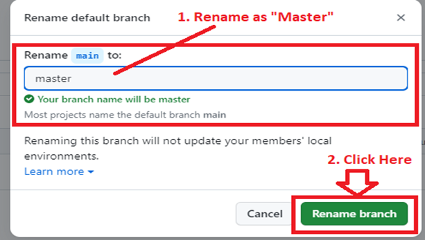 Rename as master