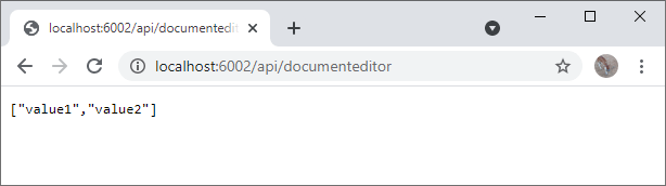 Browser Showing the Default get Method Response