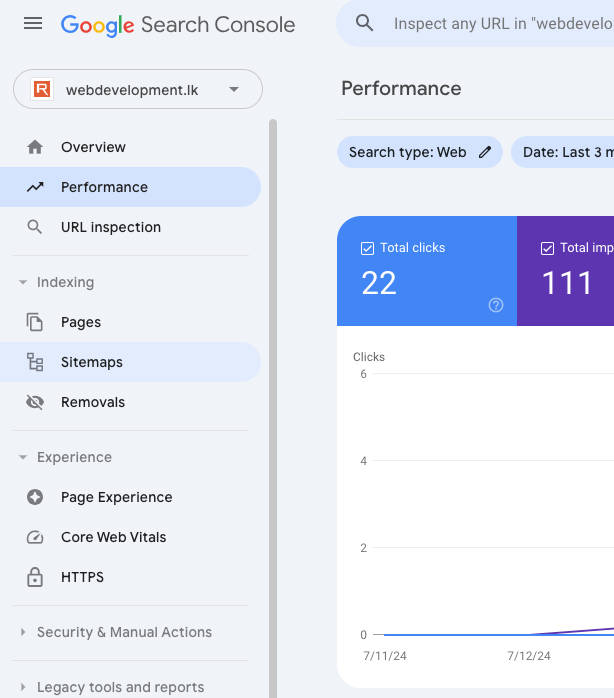 google search console sitemap propety