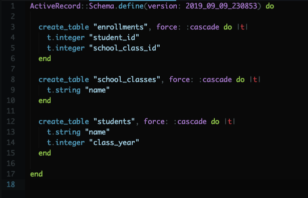Code in Schema File