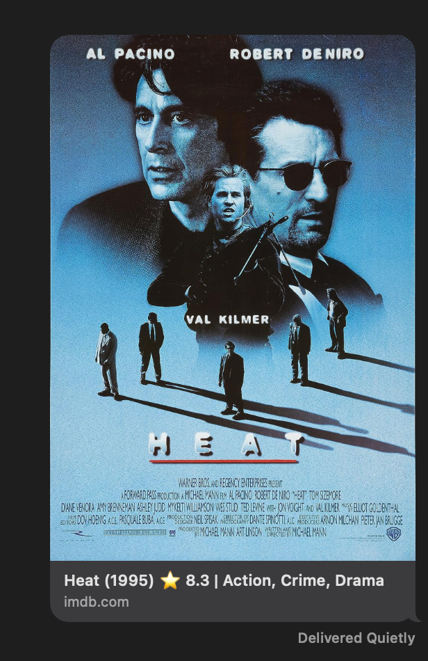 Link preview from movie “Heat” on IMDB