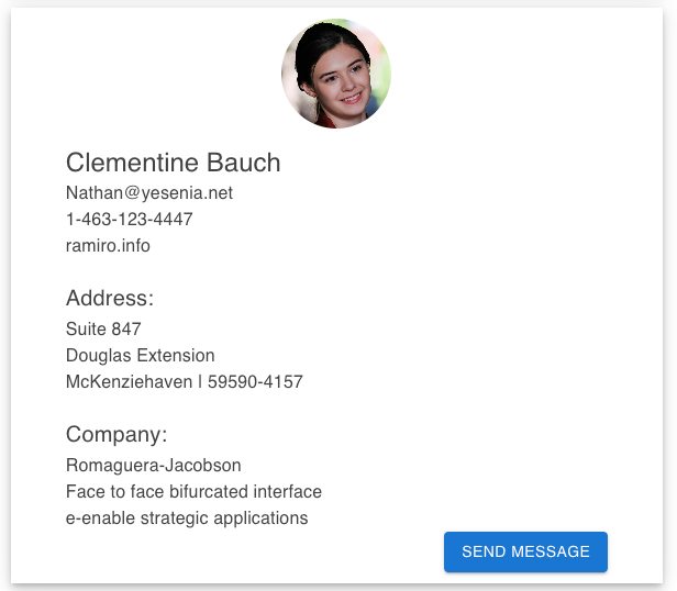 An sample image of a user profile after the component is developed.