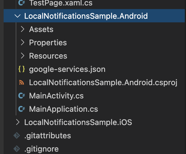 google-service.json included on android csproj