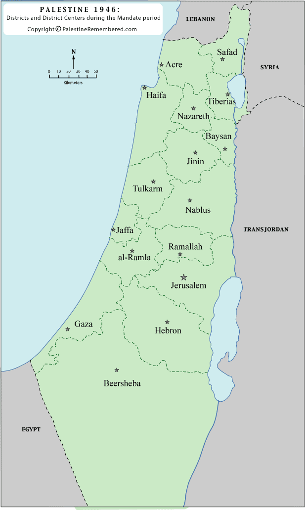 Map Of Palestine As Of 1946