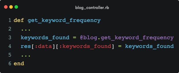 Ruby on Rails Best Practices — Get Frequency of Keywords Controller
